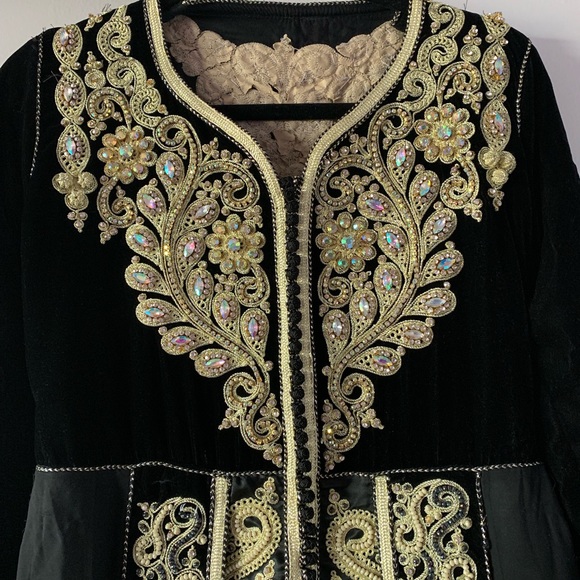 Black and gold Moroccan kaftan - Picture 4 of 6
